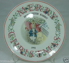 1992 CHRISTMAS PETTER RABBIT WEDGWOOD PORCELAIN PLATE ENGLAND