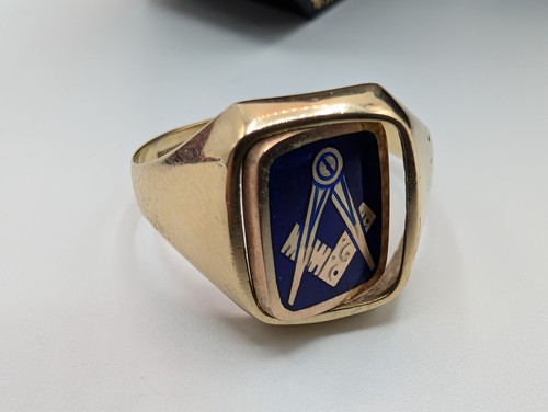 9ct gold masonic - gold, signet