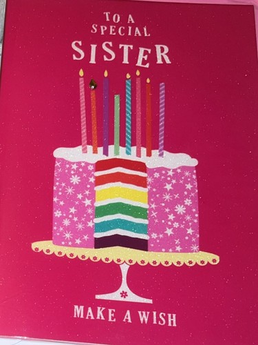 Sister birthday card large - sister,