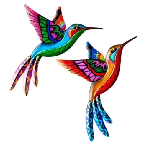 2pcs metal hummingbird wall - metal,