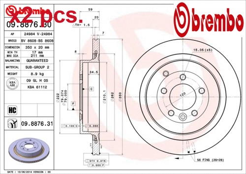 Pcs rear brake - brake, set