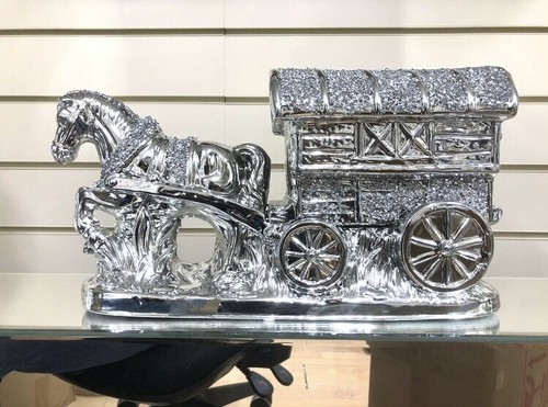 Crushed diamond horse wagon - horse,