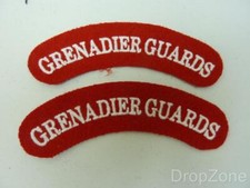 Pair of Grenadier Guards Cloth Shoulder Titles Badges Patches