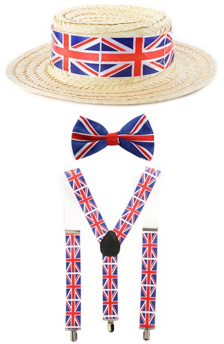 Union jack straw boater - straw,