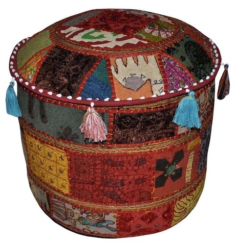 Indian handmade round - round, pouf