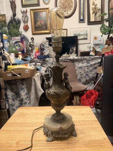 Antique style spelter cherub - antique,