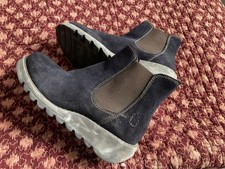 Fly London Salv Navy Blue Suede Ankle Boots Chelsea Boots Size 4/37 NEW