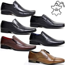 MENS LEATHER SHOES NEW SLIP ON