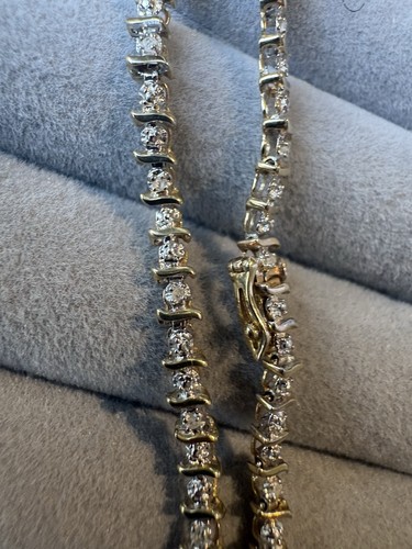 375 yellow gold diamond tennis - 375,