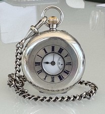 Small Silver Half Hunter Pocket Watch Early 20th  Working Well