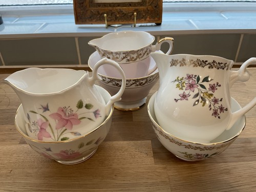 Mismatched bone china - mismatched, sugar