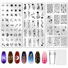 3Pcs Star Nail Stamping Plate