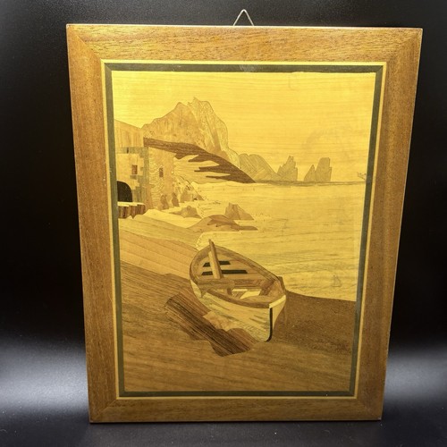 Vintage lacquered marquetry