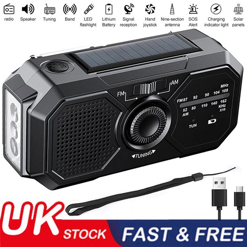 Emergency radio crank solar - crank,