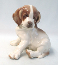 Nymphenburg Figure of a Bernese Mountain Dog or St Bernard Puppy