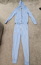 Superdry Womens Baby Blue Tracksuit Set Hoodie And Joggers Size 8