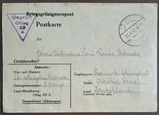 1940 WW2 POW Postcard From Oflag 12A - Hadamar XIIA To Puczniew Near Łódź Poland