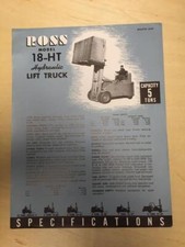 Vtg Ross Carrier Co Brochure Spec Sheet ~ Series 18-HT Lift Truck ~ Photo Prints