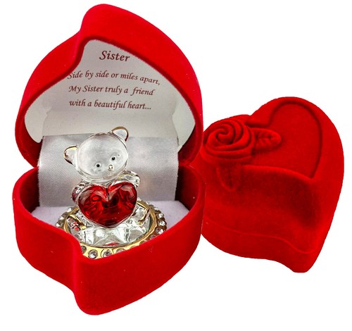 Glass teddy bear red - bear, in
