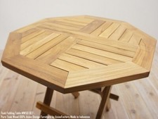 Octagonal Garden Table Folding Wood Natural Balinese Outdoor Solid Furniture