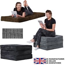 GILDA JUMBO CORD Adult Pouff Fold Out Futon Single Guest Bed Chair Mattress Bed