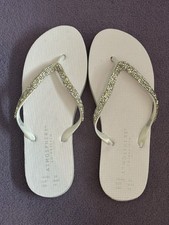 Primark Pink And White Flip Flops Women's Size 5/6 New x2 