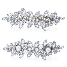 2Pcs Diamante Hair Clips for