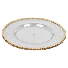 6/12 Pcs Clear Fluted Charger