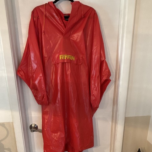 Ferrari red hooded rain coat - ferrari,