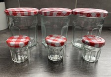 Set of 6 Bonne Maman Jam Jars 3 -370g & 3 - 30g  Clean, Good condition.