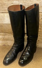 Manfield Black English Leather Equestrian Long Riding Boots - UK Size 7