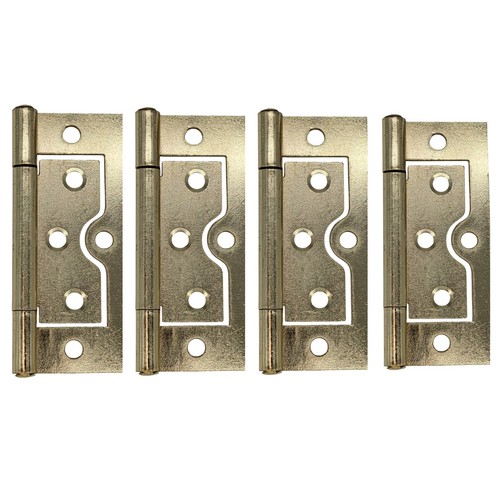 Flush hinges brass 75mm - 4x,