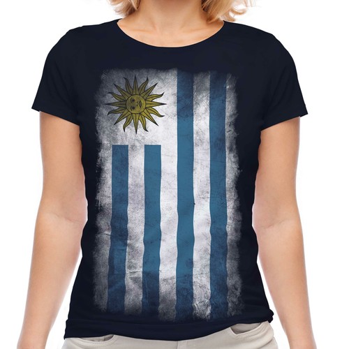 Uruguay faded flag ladies - flag,