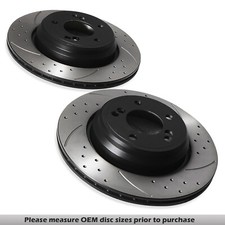 REAR DRILLED GROOVED 326MM BRAKE DISC PAIR FOR BMW 3 SERIES E46 M3 3.2 00-06