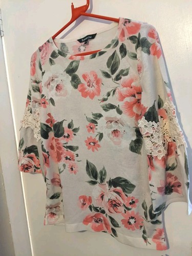 Ladies white with pink flowers - ladies,