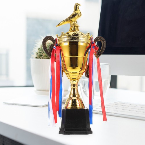Gold trophy cup pigeon award - trophy,