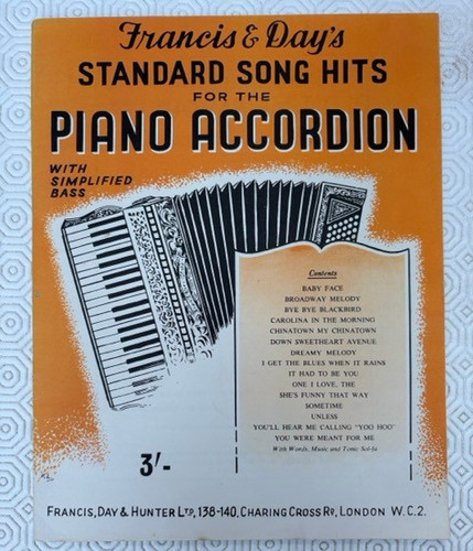 Vintage retro sheet music - , for