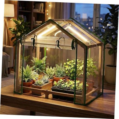 Mini greenhouse indoor desktop - greenhouse,
