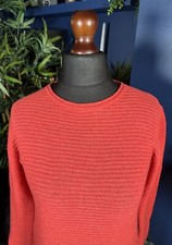 Bartolini Wool Cashmere Sweater Jumper Ribbed Orange Womens Medium Luxury