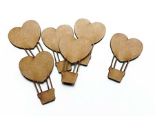 Wooden Heart Balloon Valentines Craft Shape MDF Embellishment Cutout Decoration