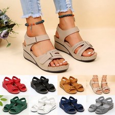 Ladies Womens Mid Wedge Heel