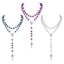 Rosary Beads Crosses Necklace