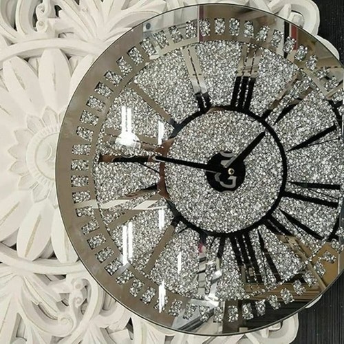 Elegant wall clock - wall, diamante