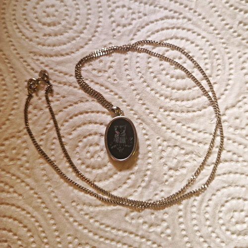 Silver necklace with - necklace, image