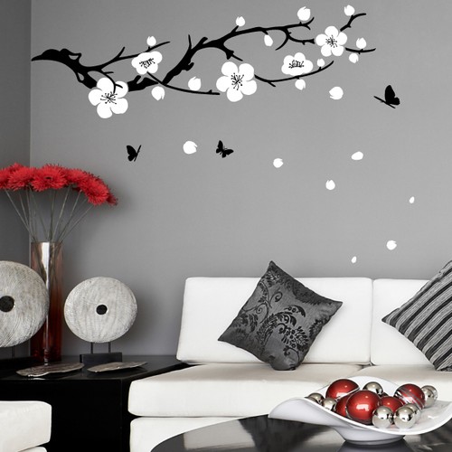 Flower wall stickers plum - wall,