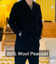 Superdry Studios Peacoat XL Slim Fit 80% Wool  Classic Style