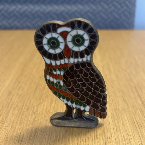 Cloisonne owl figure - cloisonne, ornament