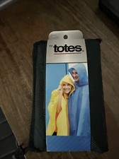 Totes Adult Rain Poncho Waterproof In Dark Green Disney Hiking Football!