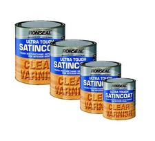 Ronseal Paint  SATINCOAT Ultra Tough Varnish  Quality Clear Varnish  4 Sizes