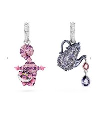 Swarovski 5682806 Alice in Wonderland Lobe Earrings Cat and Teapot New + bag💕💕